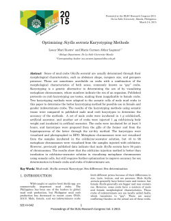 Optimizing Scylla serrata Karyotyping Methods