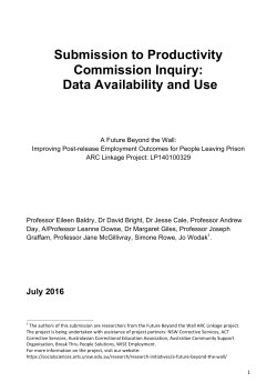 Submission to Productivity Inquiry into Data Availability and Use