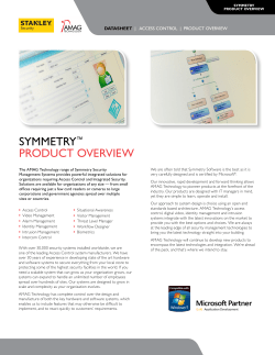 SYMMETRY&trade; PROduCT OvERviEw