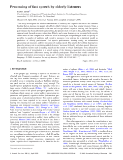 Processing of fast speech by elderly listeners