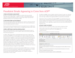 Fraudulent Emails Appearing to Come from ADP