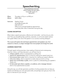 Speechwriting. - Blackboard @ GWU