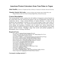 American Protest Literature from Tom Paine to Tupac