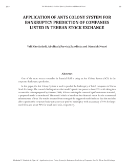 application of ants colony system for bankruptcy prediction of