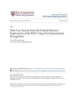 How Can Taiwan Enter the United Nations?