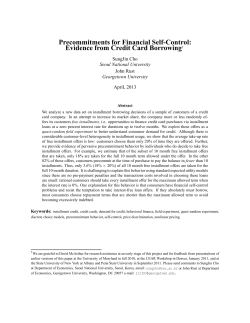 Precommitments for Financial Self-Control: Evidence from Credit