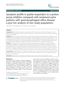 Symptom profile in partial responders to a proton pump inhibitor