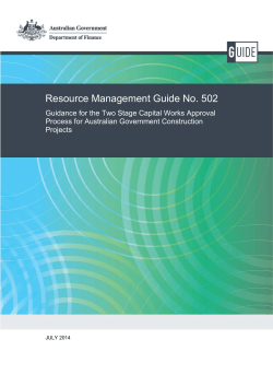 RMG 502 - Guidance for the Two Stage Capital Works Approval