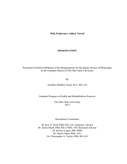 Male Endurance Athlete Tetrad - OhioLINK Electronic Theses and