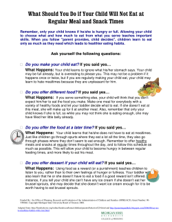 If your child won`t eat - Michigan State University College of Nursing