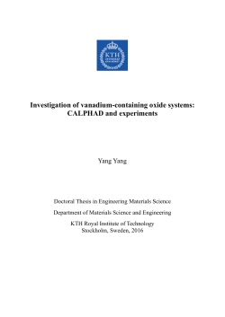 Invvestigat tion of CAL vanadi LPHAD ium-co D and e