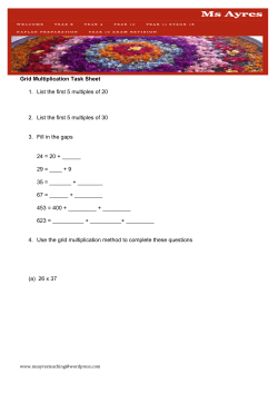 Grid Multiplication Task Sheet 1. List the first 5 multiples of 20 2. List
