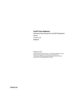 Administering Oracle WebLogic Server with RESTful Management