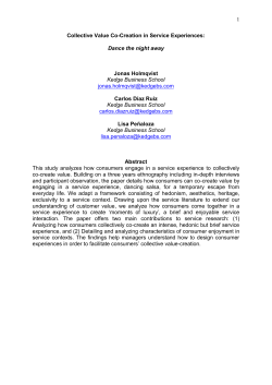 1 Collective Value Co-Creation in Service Experiences - IAE
