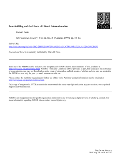 Peacebuilding and the Limits of Liberal Internationalism Roland