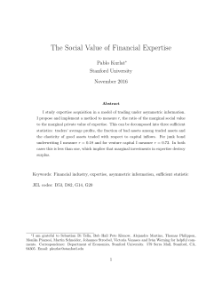 The Social Value of Financial Expertise