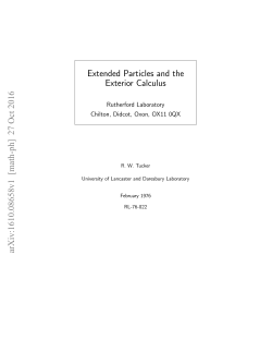 Extended Particles and the Exterior Calculus