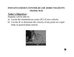 INSTANTANEOUS CENTER (IC) OF ZERO VELOCITY (Section 16.6