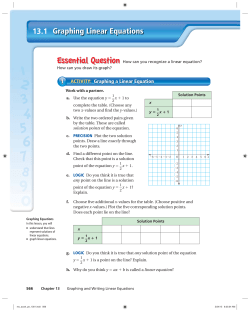 Graphing Linear Equations 13.1