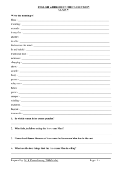 ENGLISH WORKSHEET FOR FA1 REVISION CLASS V Write