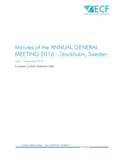 ECF AGM 2016 - European Cyclists` Federation