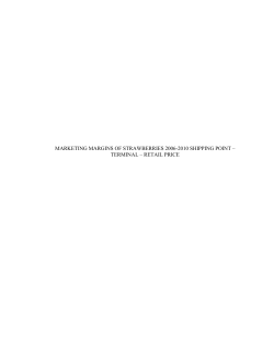 marketing margins of strawberries 2006-2010 shipping point