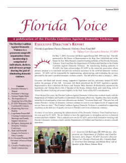 Summer 2003 - Florida Coalition Against Domestic Violence