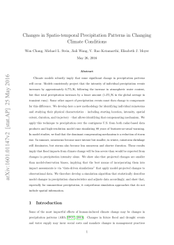 Changes in Spatio-temporal Precipitation Patterns in Changing