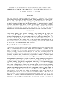 ASSESSMENT AND DESCRIPTION OF PREHISTORIC WORKED