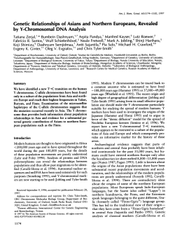 Genetic Relationships of Asians and Northern Europeans