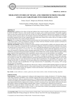 migration studies of nickel and chromium from ceramic and glass