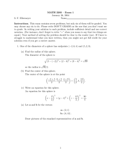 Solutions for Exam 1
