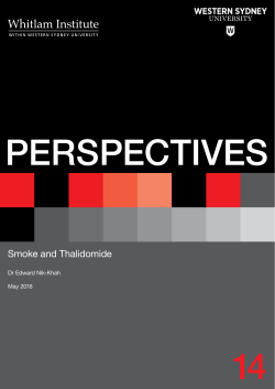 Smoke and Thalidomide - University of Western Sydney