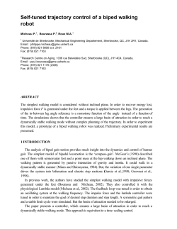 Self-tuned trajectory control of a biped walking robot