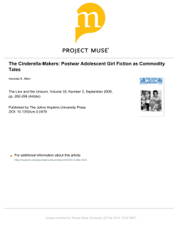 The Cinderella-Makers: Postwar Adolescent Girl Fiction as