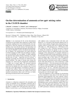 On-line determination of ammonia at low pptv mixing ratios in the