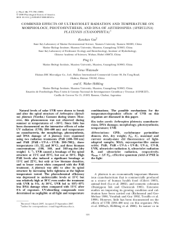 combined effects of ultraviolet radiation and temperature on
