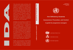 Iron Deficiency Anaemia - World Health Organization