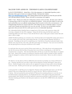 McLEOD TOPS ADMO 50 - THOMSON EARNS CHAMPIONSHIP