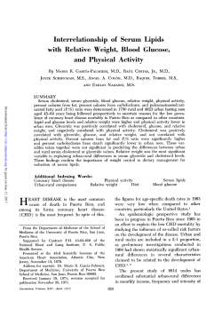 Interrelationship of Serum Lipids