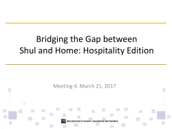 Shul-Home Meeting 4 - Jewish Reconstructionist Communities