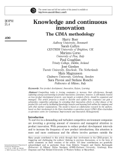 Knowledge and continuous innovation
