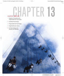 Chapter 13 - Industrial and Organizational Psychology