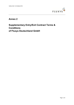 Annex 2 – Supplementary Entry/Exit Contract Terms