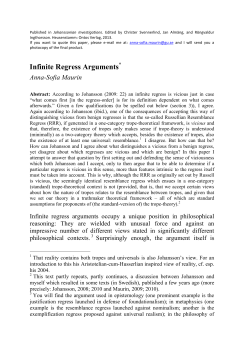 Infinite Regress Arguments