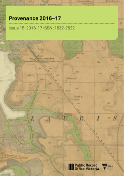 Provenance 2016&ndash;17 - Public Record Office Victoria