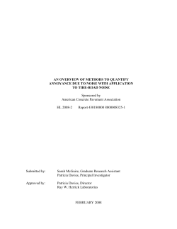 Overview of Methods to Quantify Annoyance Due to