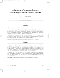 Adoption of communication technologies and national culture