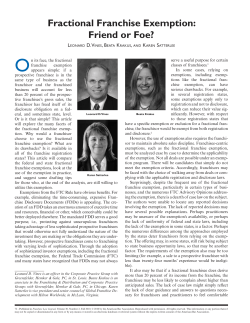 Fractional Franchise Exemption: Friend or Foe?