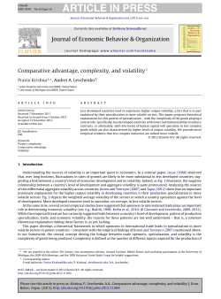 Complexity, Comparative Advantage and Volatility